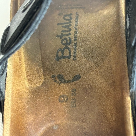 BETULA Sz 9 Toe Wrap Slides Sandals Patent and Smooth Leather Birkenstock Family - Picture 8 of 9